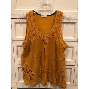 mustard tank top with cute design